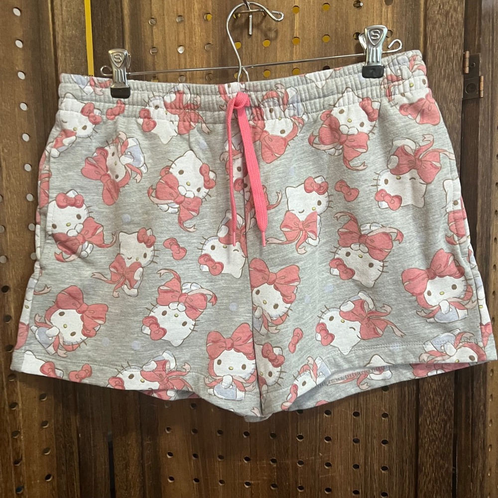 Hello Kitty by Sanrio Pull On Shorts Juniors Size M (8-10) Bows Kitty Kawaii